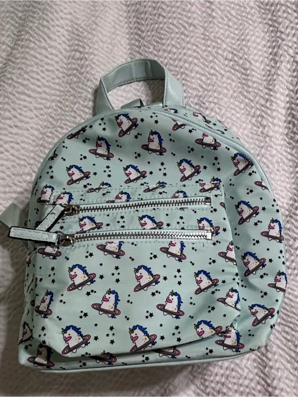 Cute Mint Unicorn Print Backpack - Women - Picture 5 of 9